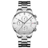 Men's Stainless Steel Quartz Watch – Business, Calendar, Waterproof