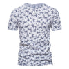 Casual Slim-Fit Stretch T-Shirt Men Short-Sleeved Printed T-Shirt Sports Men