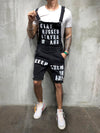 Men's braces ripped jeans jumpsuit men pants