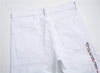 Shredded embroidery jeans
