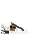 Dolce & Gabbana - Portofino patch-detail leather sneakers