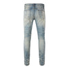 Men's Jeans Slim Slim Feet With Holes Pasted Cloth Casual Trouser
