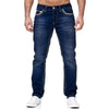 High Quality Blue Slim-fitting Simple Small Straight-leg Jeans