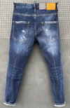 Tatting Splash Paint Men's Slim-fit Patch Stretch DSQ Jeans