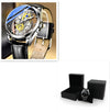Men's Luxury Skeleton Watch – Automatic Quartz, Vintage Gold